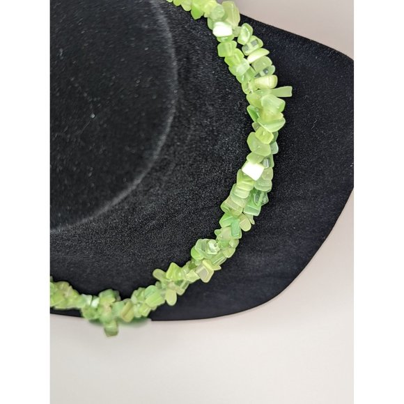 Stunning Green Cats Eye Teardrop Statement Piece Necklace Chunky Eye-grabbing - Picture 2 of 7